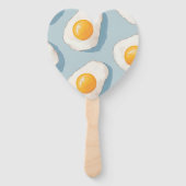 Persoonlijk Gebakken Eipatroon Pret Blauw Grappig Handwaaier (Achterkant)