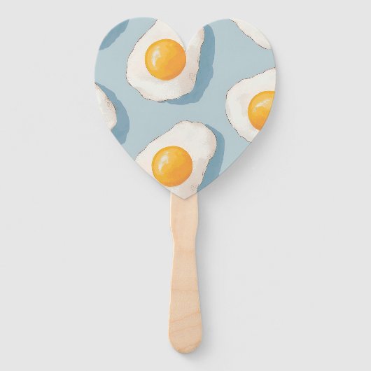 Persoonlijk Gebakken Eipatroon Pret Blauw Grappig Handwaaier (Achterkant)