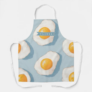 Persoonlijk Gebakken Eipatroon Pret Blauw Grappig Schort