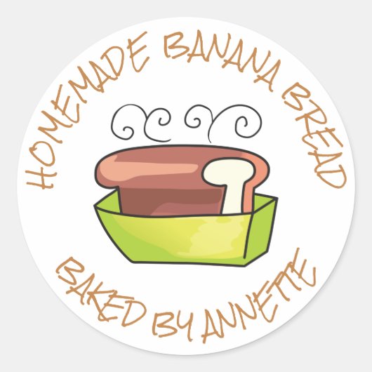 Persoonlijk Gebakken Huisbrood Ronde Sticker (Voorkant)