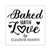 Persoonlijk Gebakken met Liefde Calligrafie Rubberstempel (Afrduk)