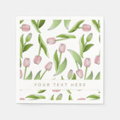Persoonlijk Gebarsten Roze Tulp Papier Servet (Voorkant)