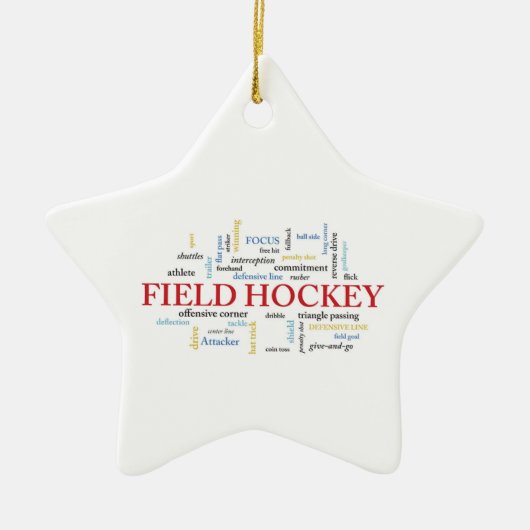Persoonlijk, Gebied Hockey Coach Dank u in Woorden Keramisch Ornament (Voorkant)