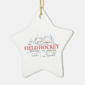 Persoonlijk, Gebied Hockey Coach Dank u in Woorden Keramisch Ornament (Links)