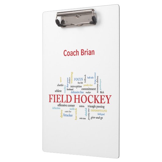 Persoonlijk, Gebied Hockey Coach Dank u in Woorden Klembord (Links)