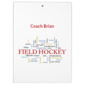 Persoonlijk, Gebied Hockey Coach Dank u in Woorden Klembord (Achterkant)