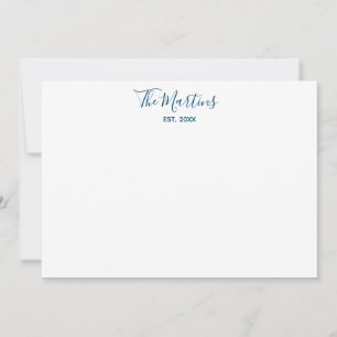 Persoonlijk Geblauwd Teal Modern Kalligrafie voor Notitiekaartje