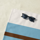 Persoonlijk Geblauwde Bruine Streep Monogram Kust- Strandlaken (In situ)