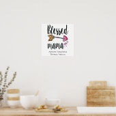 Persoonlijk Geblessed Mama Moederdag Geschenk Poster (Keuken)
