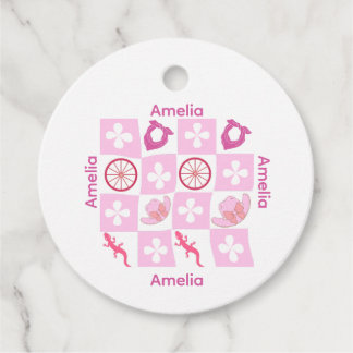 Persoonlijk geblokt Cowgirl-patroon Bedankjes Labels