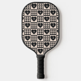 Persoonlijk geblokt monogram hartje pickleball paddle