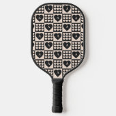 Persoonlijk geblokt monogram hartje pickleball paddle (Achterkant)