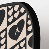 Persoonlijk geblokt monogram hartje pickleball paddle (Links Detail)
