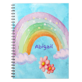 Persoonlijk gebogen regenboog spiraal fotoboek notitieboek