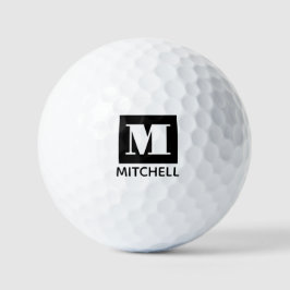 Persoonlijk gebold Initiaal Letter-monogram Golfballen