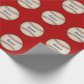 Persoonlijk Geboorte Baseball Inpakpapier (Hoek)