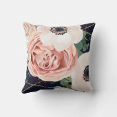 Persoonlijk geboorte kussen Geometrische Tuin Navy (Achterkant)