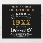 Persoonlijk geboortedag monogram Legendary Vader Bier Etiket (Enkel label)