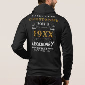 Persoonlijk geboortedag monogram Legendary Vader Hoodie (Achterkant)