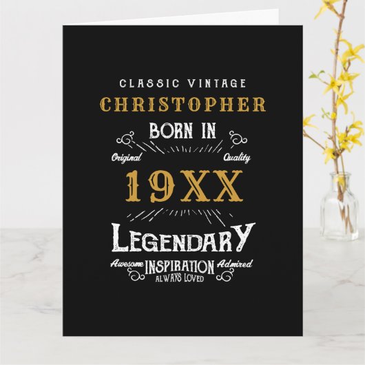 Persoonlijk geboortedag monogram Legendary Vader Kaart (Gele Bloem)