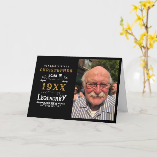 Persoonlijk geboortedag monogram Legendary Vader Kaart (Gele Bloem)