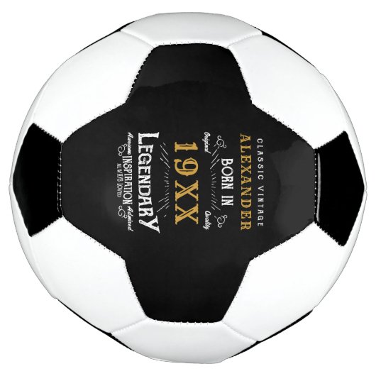 Persoonlijk geboortedag monogram Legendary Vader Voetbal (Gedraaid)
