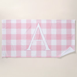 Persoonlijk Geborduurd Baby Roze Gingham Kinderkam Strandlaken
