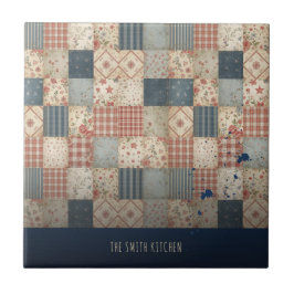Persoonlijk Geborduurd Patchwork Familie Keuken Tegeltje