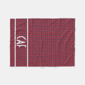 Persoonlijk Geborduurd Rood en Blauw Geruit Fleece Deken (Voorkant (Horizontaal))