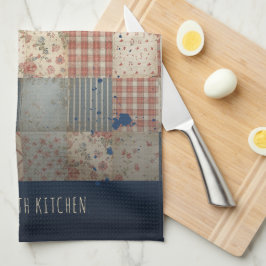 Persoonlijk Geborduurd Vintage Patchwork Familie Theedoek