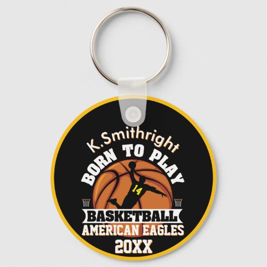 Persoonlijk geboren om basketbal te spelen sleutelhanger (Voorkant)