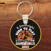 Persoonlijk geboren om basketbal te spelen sleutelhanger (Achterkant)