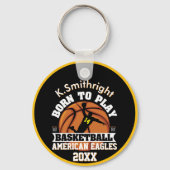 Persoonlijk geboren om basketbal te spelen sleutelhanger (Achterkant)