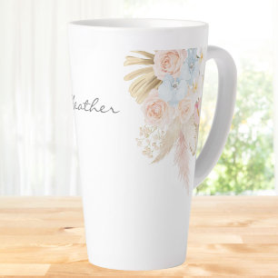 Persoonlijk Gebrand Geurig Tropisch Bloemen Boeket Latte Mok