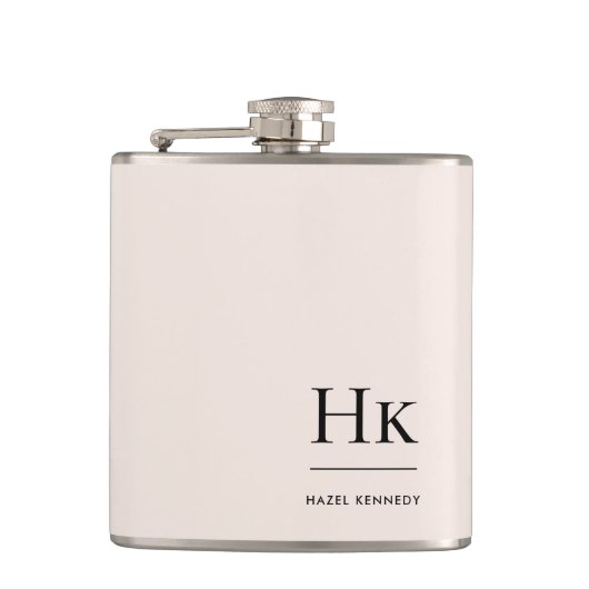 Persoonlijk Gebrand Roze Chic Jonggezellenfeest Heupfles (Voorkant)