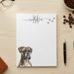 Persoonlijk Gebrandmerkt Boxer Waterverf Monogram Notitieblok<br><div class="desc">Dit ontwerp kan worden gepersonaliseerd in het voorziene gebied door de foto en/of tekst te wijzigen. Of het kan worden aangepast door op "Personaliseer deze sjabloon" te klikken en vervolgens de optie "Klik om verder aan te passen" te kiezen en de achtergrond te verwijderen of de kleur ervan te wijzigen,...</div>