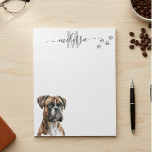 Persoonlijk Gebrandmerkt Boxer Waterverf Monogram Notitieblok