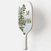 Persoonlijk Gebrandmerkt Groen Dennenbos en Meer Pickleball Paddle (Links)