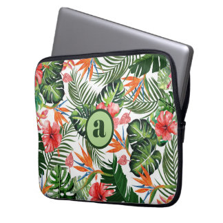 Persoonlijk Gebrandmerkt Tropisch Patroon Laptop Sleeve