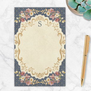 Persoonlijk Gebrandmerkt Vintage Whimsical Bloemig Briefpapier