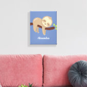 Persoonlijk Gebrandmerkte Baby Luiaard op Boom Kin Canvas Afdruk (Insitu (Woonkamer))