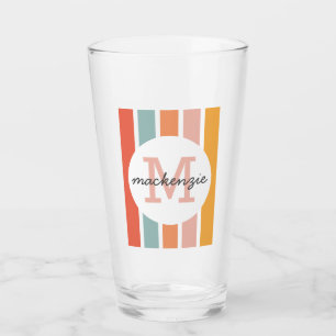 Persoonlijk Gebrandmerkte Retro Kleurrijke Strepen Glas