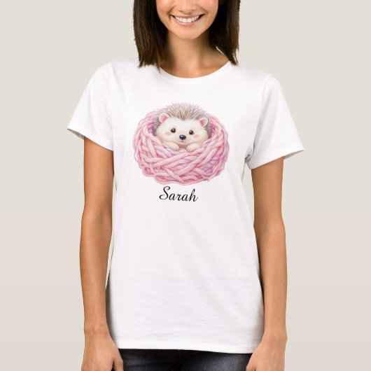 Persoonlijk Gebreid Egel T-shirt (Voorkant)