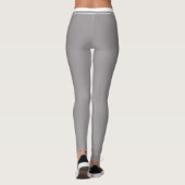 Persoonlijk gebreid grijs gestreept wit monogram leggings (Achterkant)