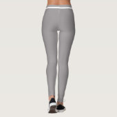 Persoonlijk gebreid heidegrijs wit gestreept monog leggings (Achterkant)