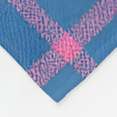 Persoonlijk Gebruikte Roze Fuchsia Geruite Preppy Fleece Deken (Hoek)