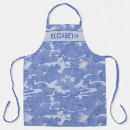 Persoonlijk gecamoufleerd blauw schort