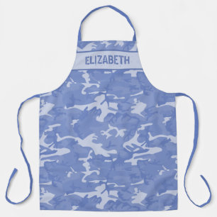 Persoonlijk gecamoufleerd blauw schort