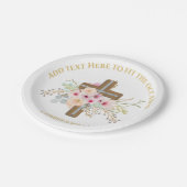 Persoonlijk gedecoreerd Doop & Doopfeest Bloemenkr Papieren Bordje (Gekanteld)
