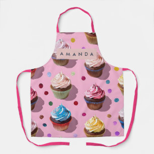 Persoonlijk Gedecoreerde Regenboog Cupcake Confett Schort